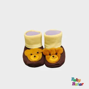 100% Cotton Booties For Newborn Baby Bear Character -Brown