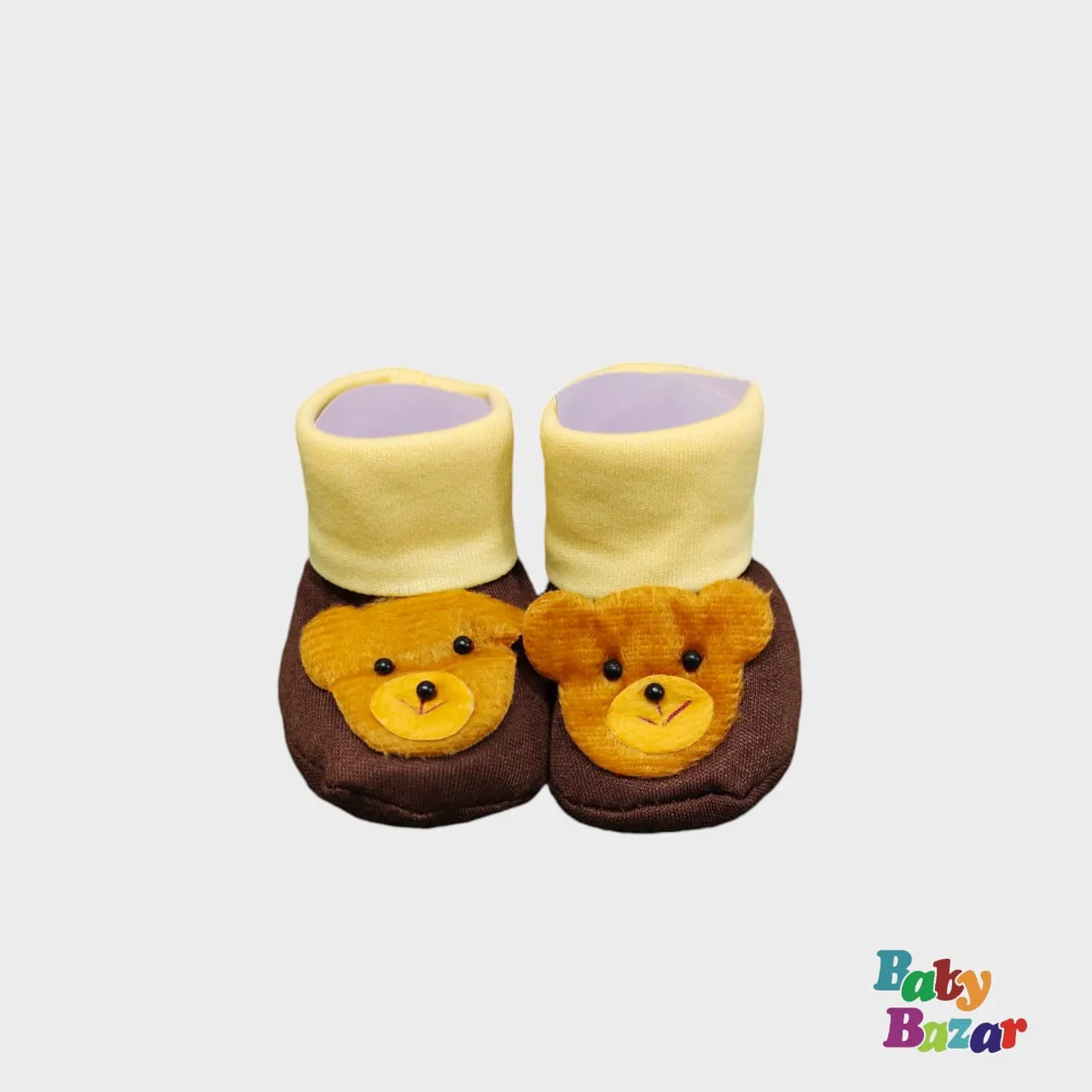 100% Cotton Booties For Newborn Baby Bear Character -Brown