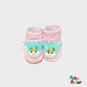 100% Cotton Booties For Newborn Baby Cartoon Character -Pink