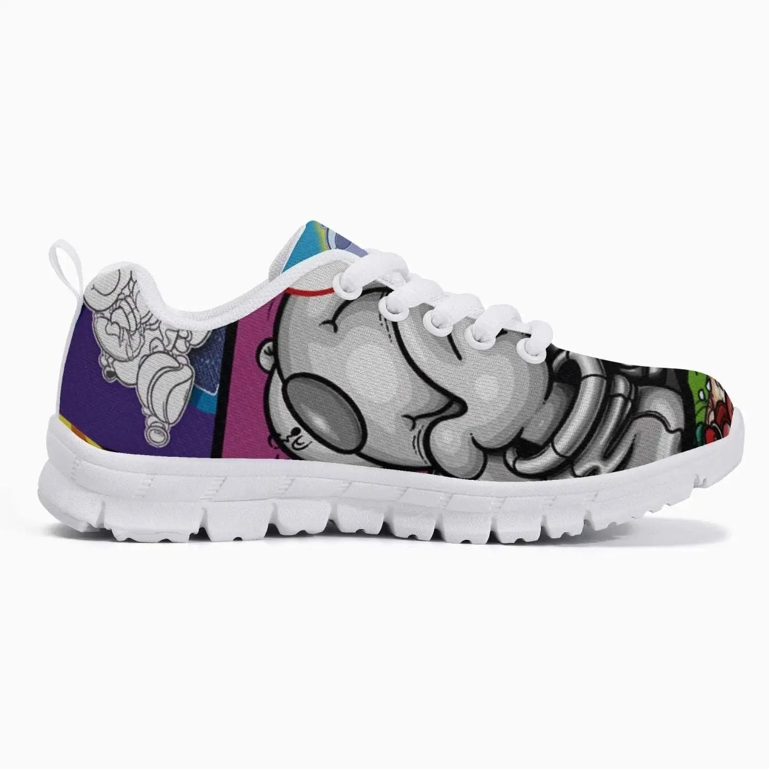 216. Kids' Lightweight Mesh Sneakers - White