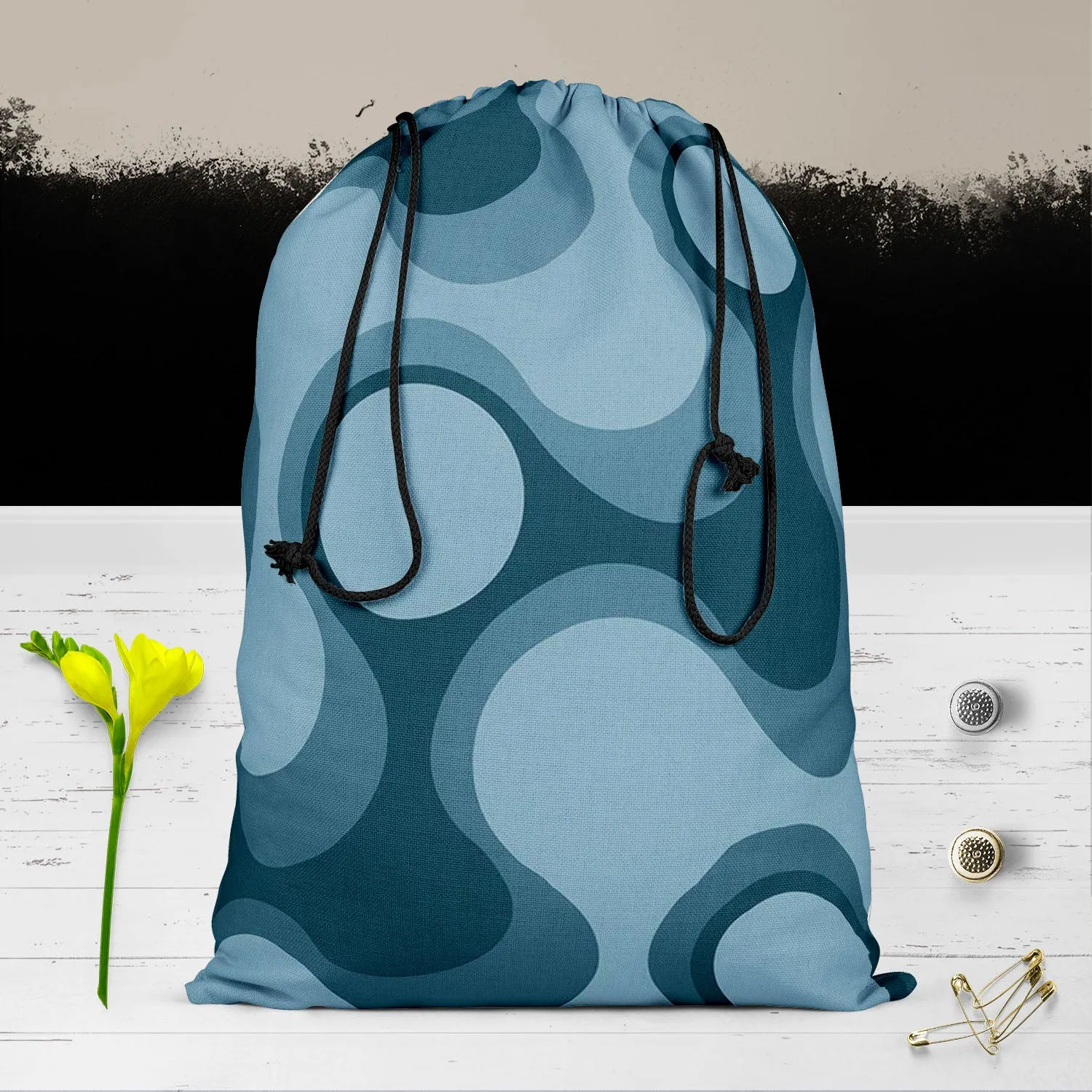 Abstract Retro D3 Reusable Sack Bag | Bag for Gym, Storage, Vegetable & Travel
