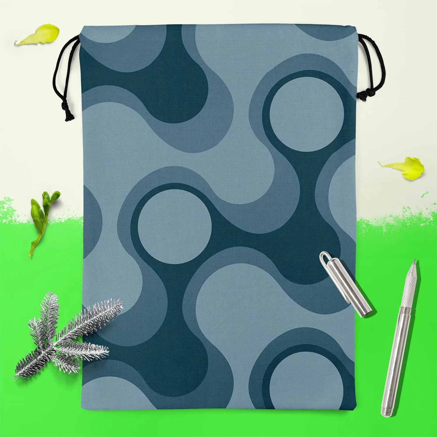 Abstract Retro D3 Reusable Sack Bag | Bag for Gym, Storage, Vegetable & Travel