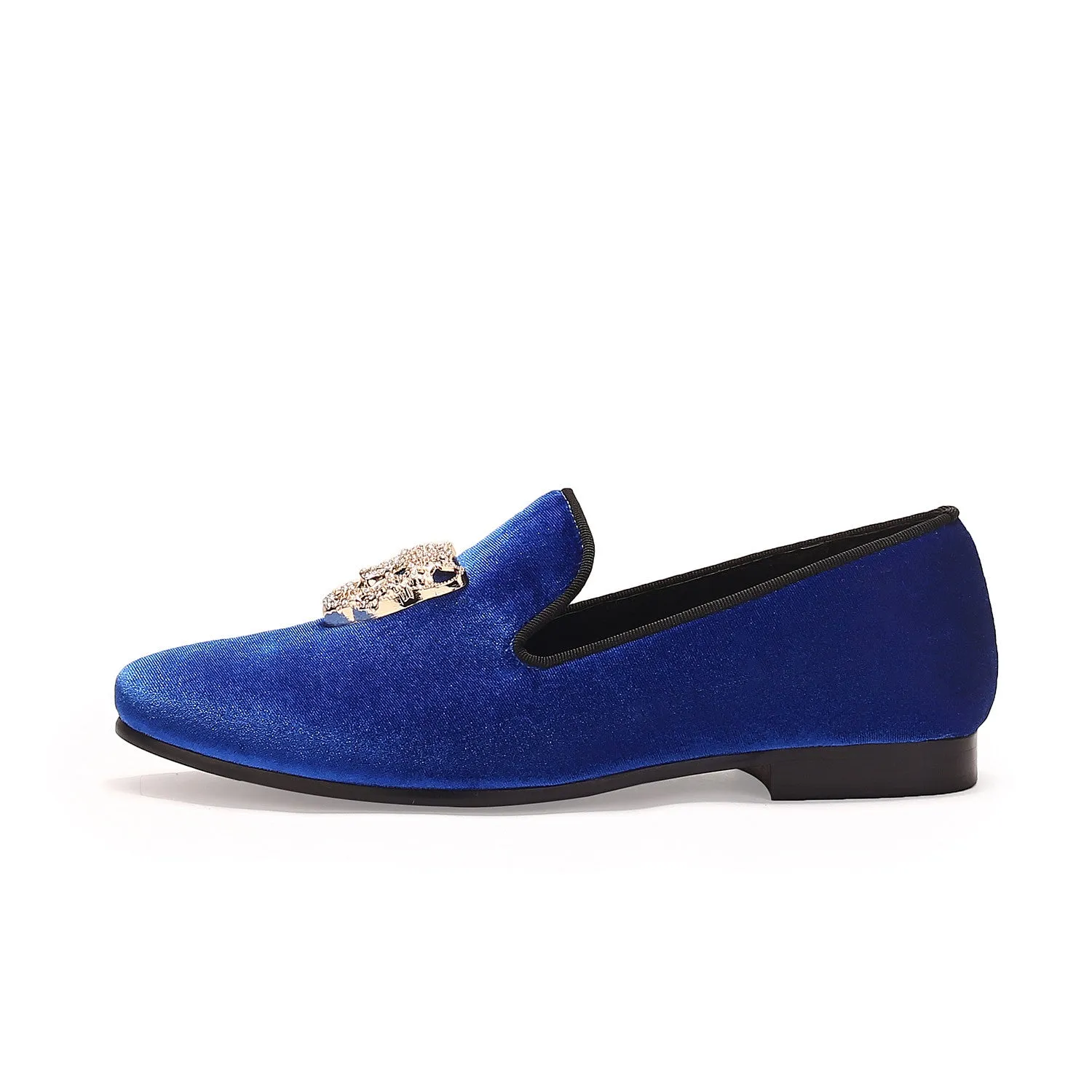 Animal Buckle Men Classic Wedding Velvet Loafers Shoes