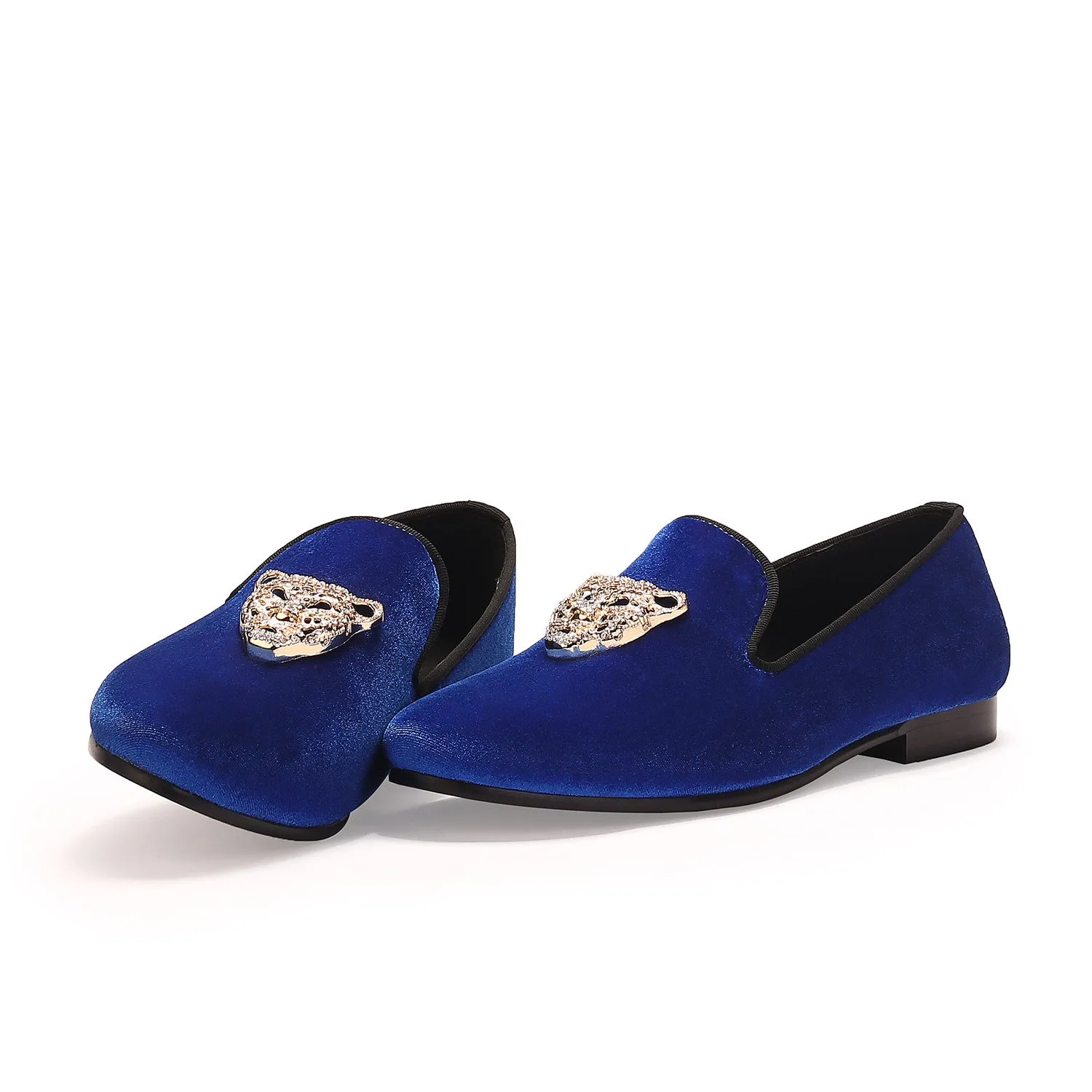 Animal Buckle Men Classic Wedding Velvet Loafers Shoes