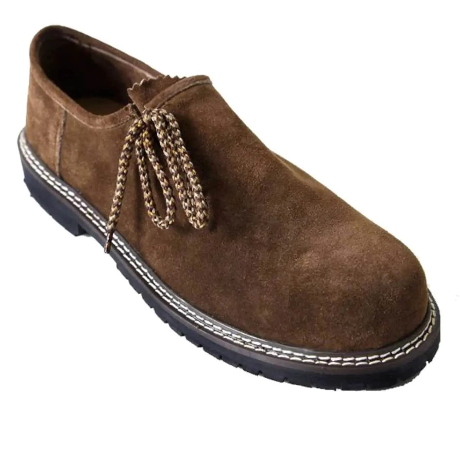 Bavarian Men Suede Leather Shoes Traditional German Style Oktoberfest Shoes