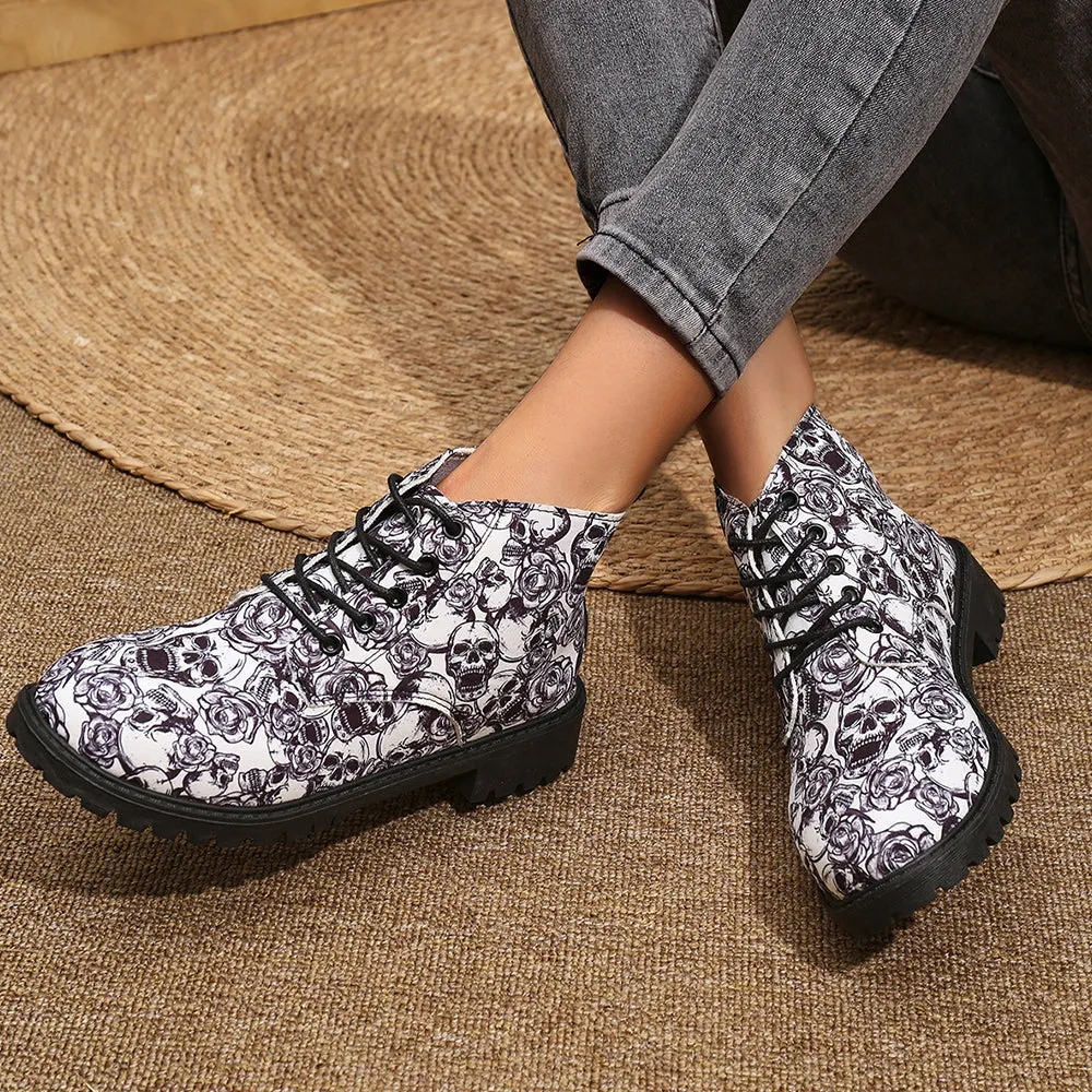 Betterthy💥2024 NEW🔥Women's Halloween Lace-Up Chelsea Ankle Boots