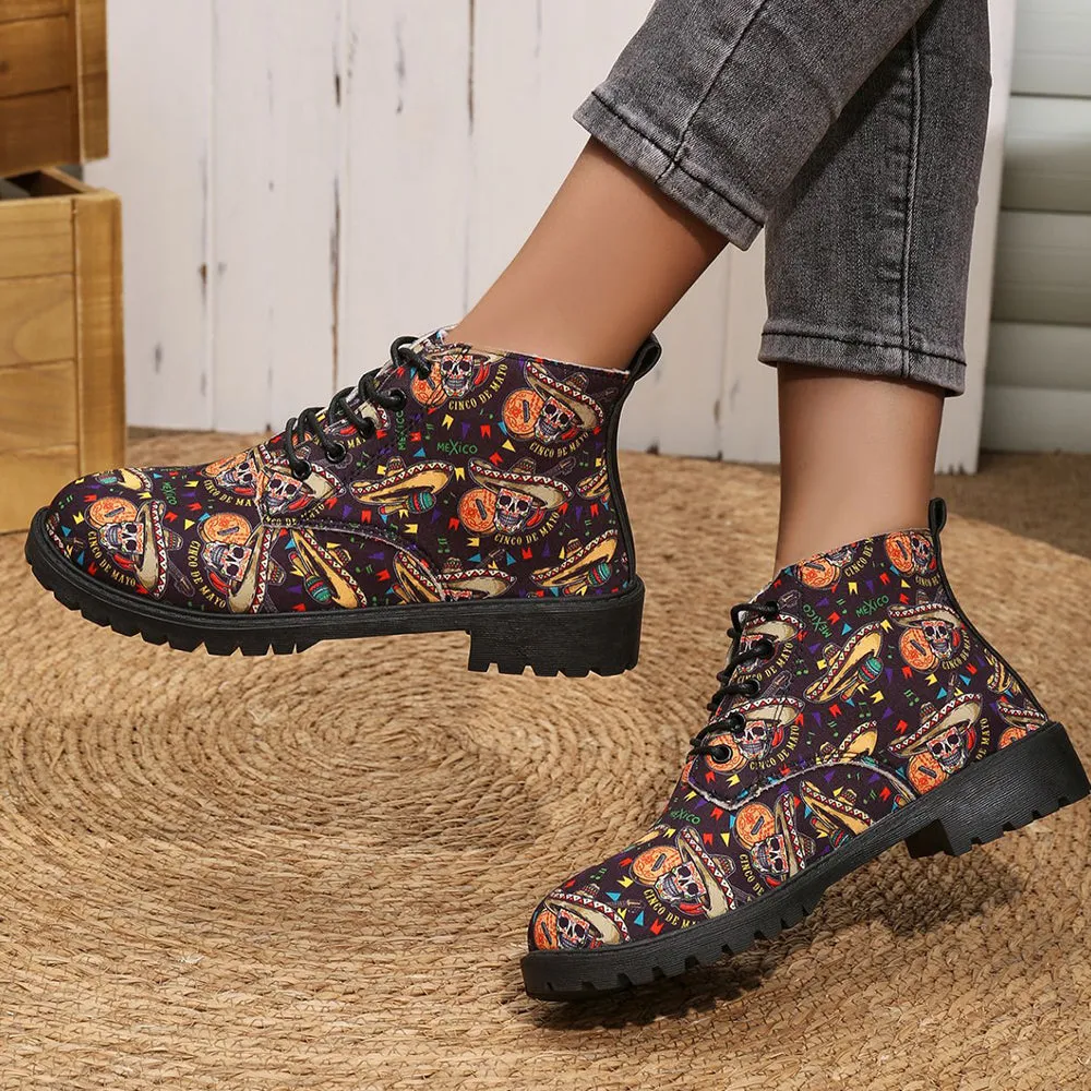 Betterthy💥2024 NEW🔥Women's Halloween Lace-Up Chelsea Ankle Boots