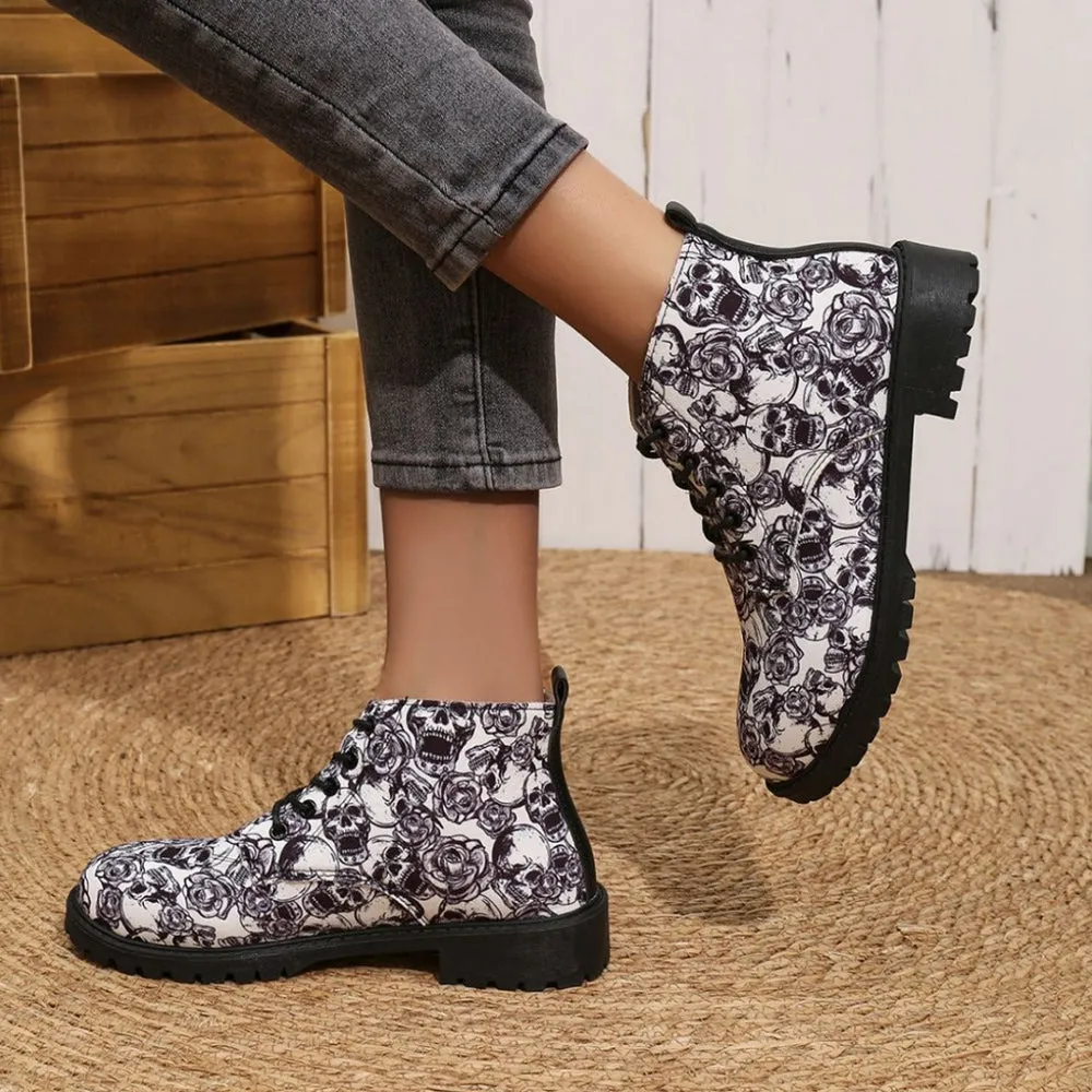 Betterthy💥2024 NEW🔥Women's Halloween Lace-Up Chelsea Ankle Boots