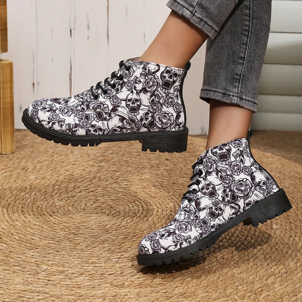 Betterthy💥2024 NEW🔥Women's Halloween Lace-Up Chelsea Ankle Boots