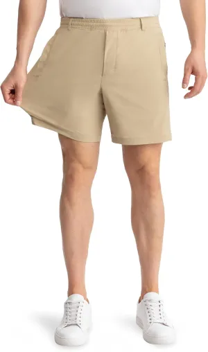 birddogs Mens Khaki Shorts ?C Casual, Slim Fit, Stretch Shorts with Built-in Liner for Comfort ?C Regular Length, 7?? Inseam