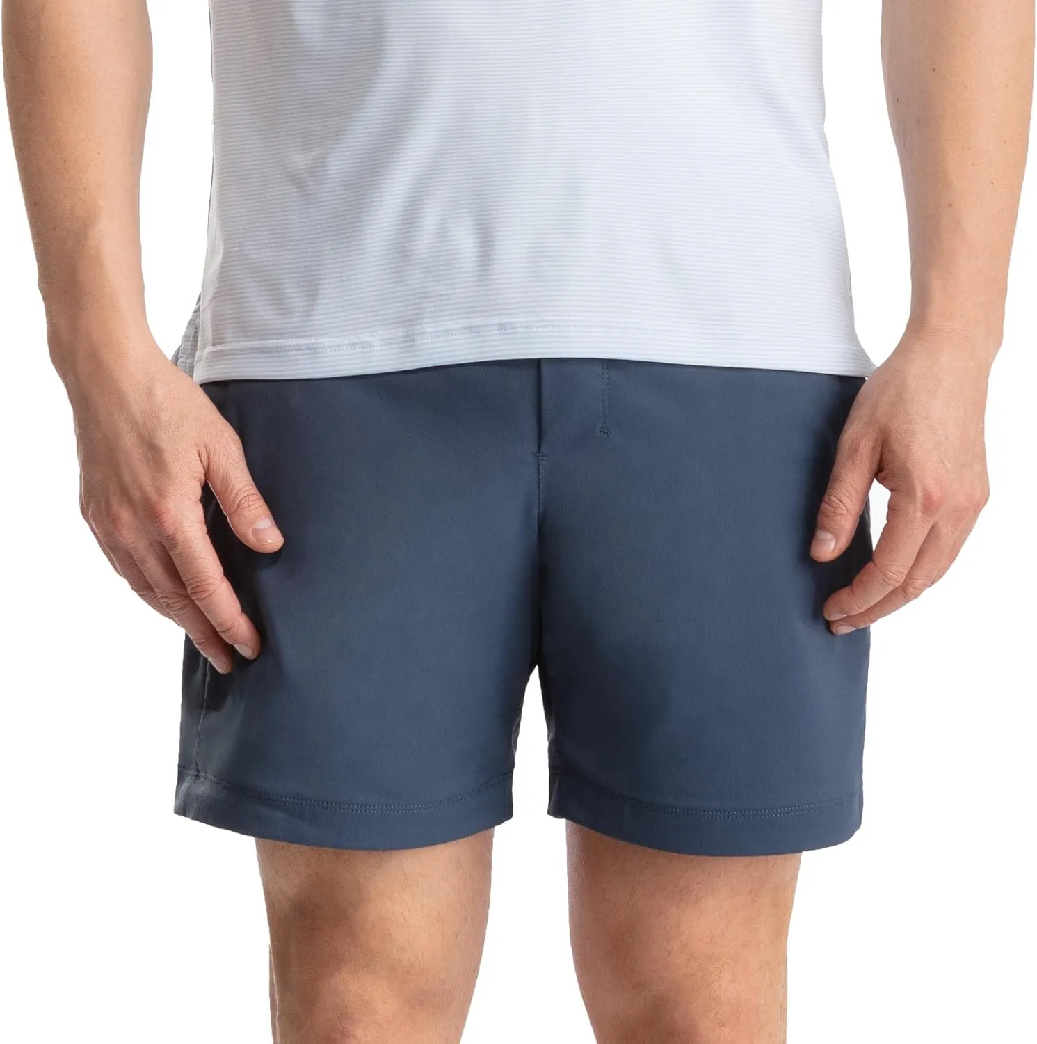 birddogs Mens Khaki Shorts ?C Casual, Slim Fit, Stretch Shorts with Built-in Liner for Comfort ?C Regular Length, 7?? Inseam