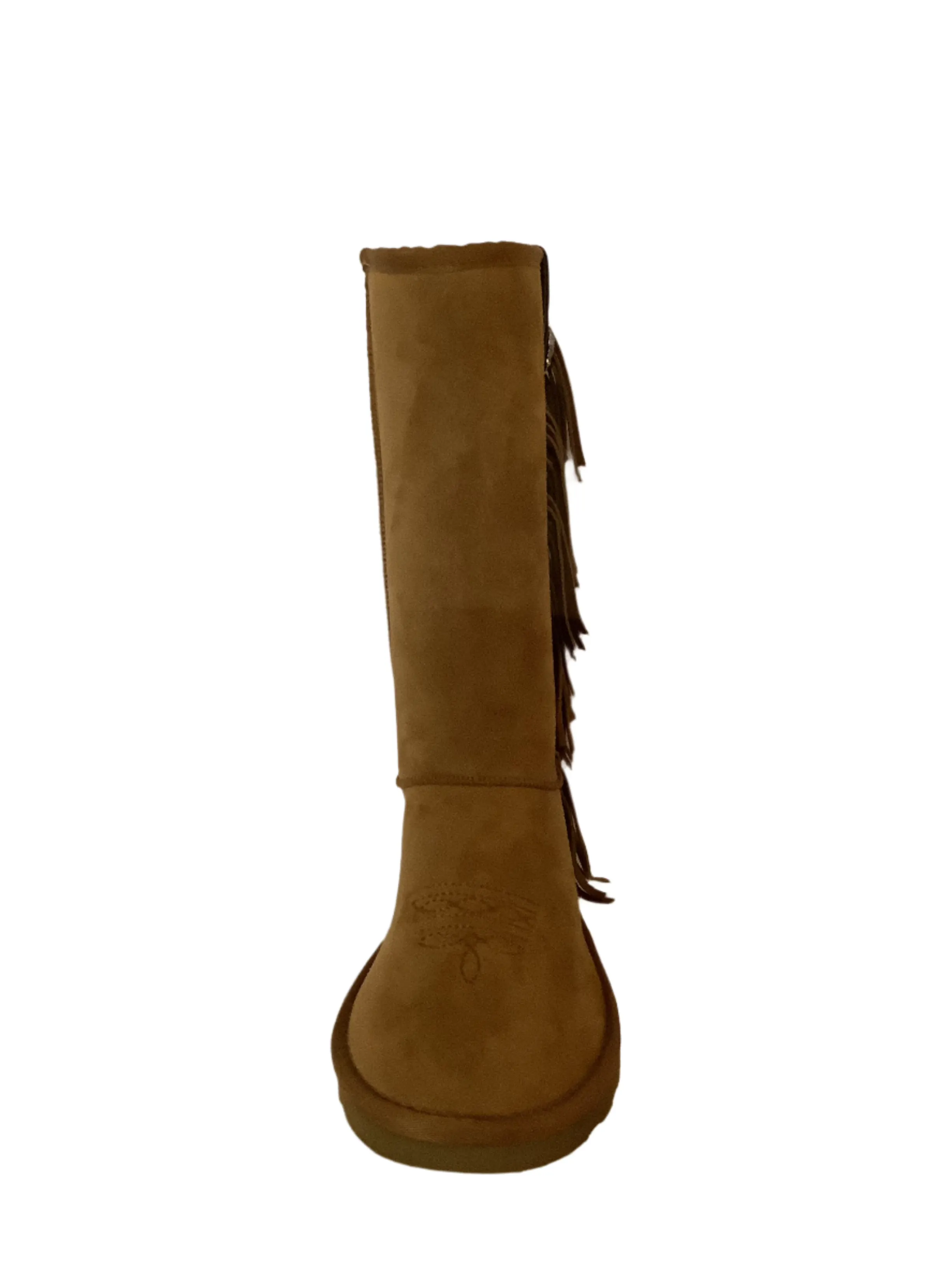 Brown Montana West side fringe snow boots