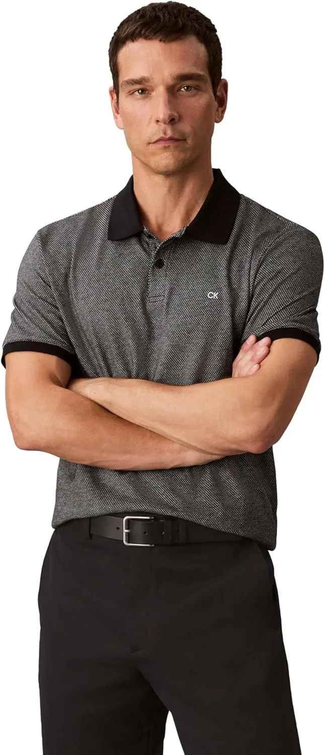 Calvin Klein Men's Jacquard Refined Polo