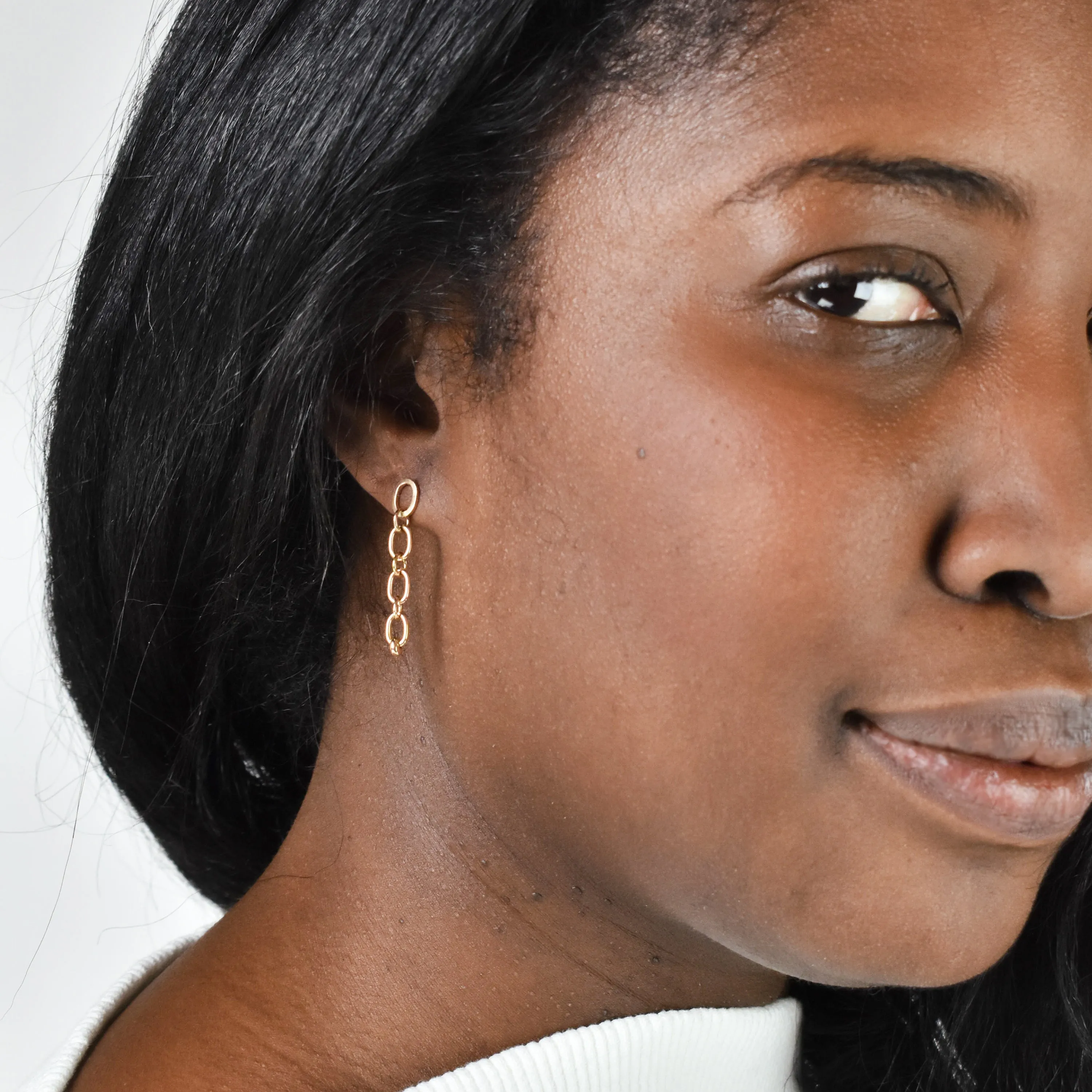 Chain Link Drop Earring •  14k yellow gold