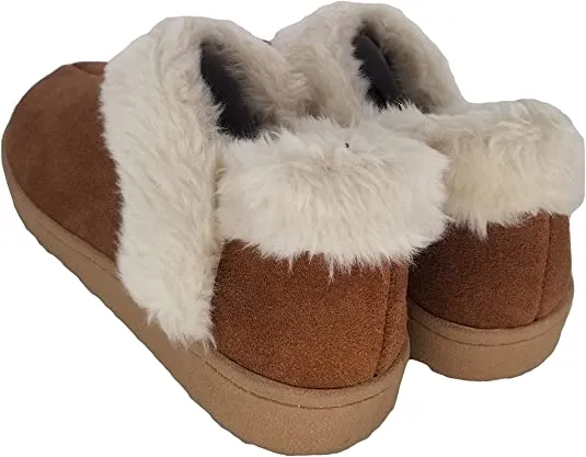 Clarks Indoor and Outdoor Tan Slipper Cozy Wool Mule Slip-On Fur Lined Clogs