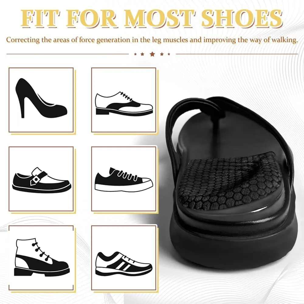 Corrective Insoles for Supination & Over-Pronation, Orthotics Medial & Lateral Heel Wedge Inserts for Foot Alignment, Bow Legs, Knee Pain (Black-3 Layers, L: Women 8-12/Men: 7.5-13)