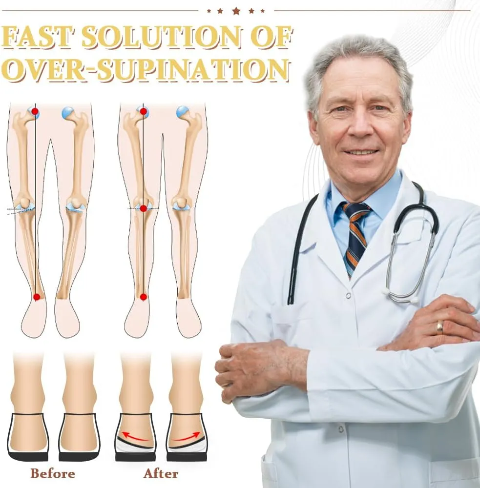 Corrective Insoles for Supination & Over-Pronation, Orthotics Medial & Lateral Heel Wedge Inserts for Foot Alignment, Bow Legs, Knee Pain (Black-3 Layers, L: Women 8-12/Men: 7.5-13)