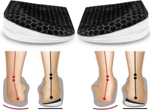 Corrective Insoles for Supination & Over-Pronation, Orthotics Medial & Lateral Heel Wedge Inserts for Foot Alignment, Bow Legs, Knee Pain (Black-3 Layers, L: Women 8-12/Men: 7.5-13)