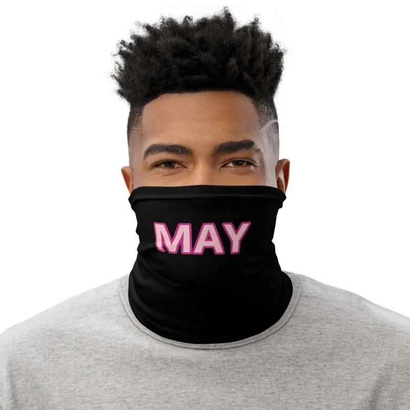 Custom Name Black Face Mask, Personalized Face Shield Neck Gaiter Face Covering For Adults