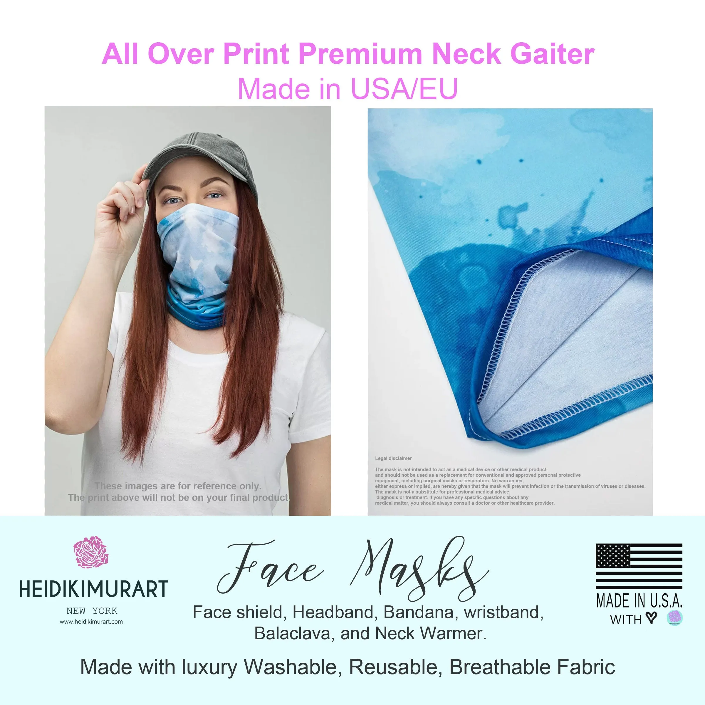 Custom Name Black Face Mask, Personalized Face Shield Neck Gaiter Face Covering For Adults