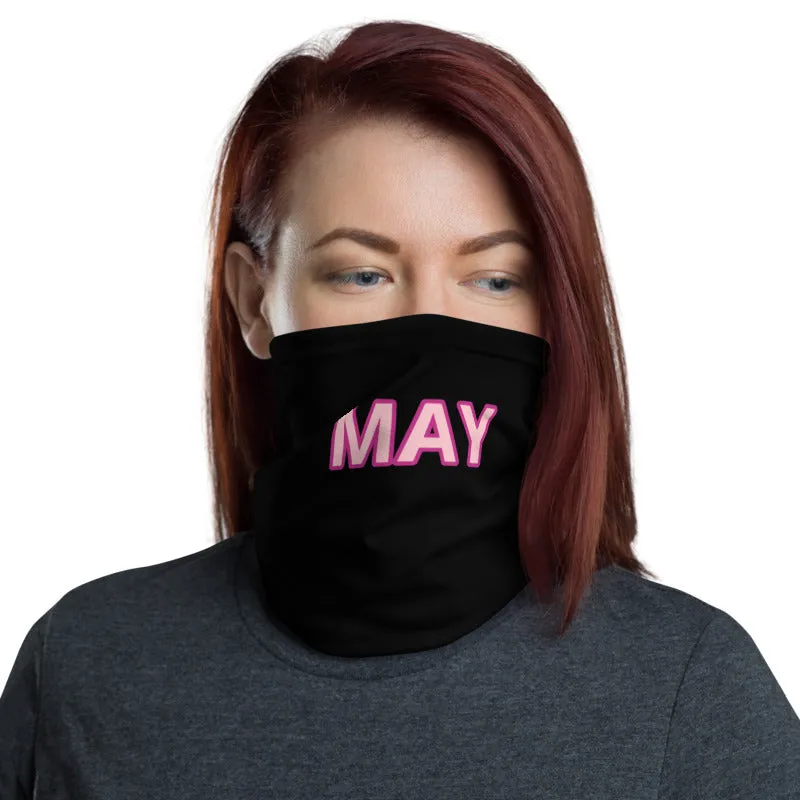 Custom Name Black Face Mask, Personalized Face Shield Neck Gaiter Face Covering For Adults