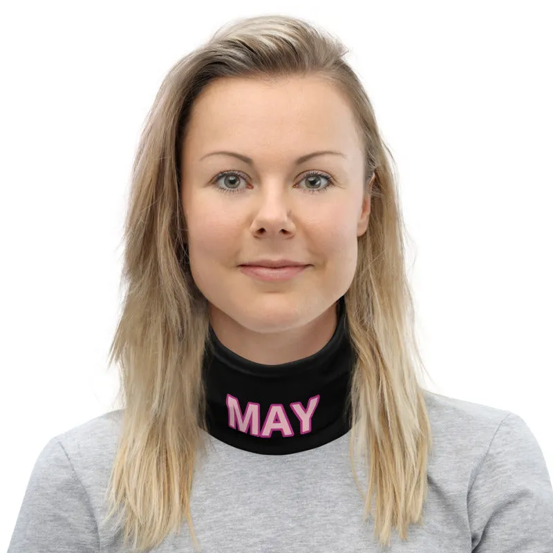 Custom Name Black Face Mask, Personalized Face Shield Neck Gaiter Face Covering For Adults