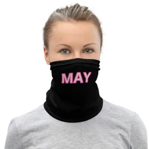 Custom Name Black Face Mask, Personalized Face Shield Neck Gaiter Face Covering For Adults