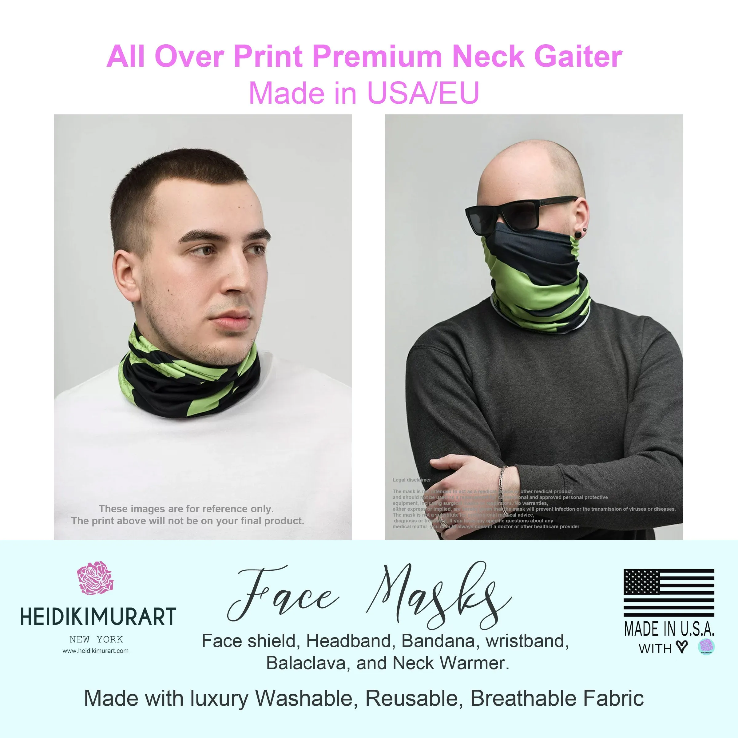 Custom Name Black Face Mask, Personalized Face Shield Neck Gaiter Face Covering For Adults