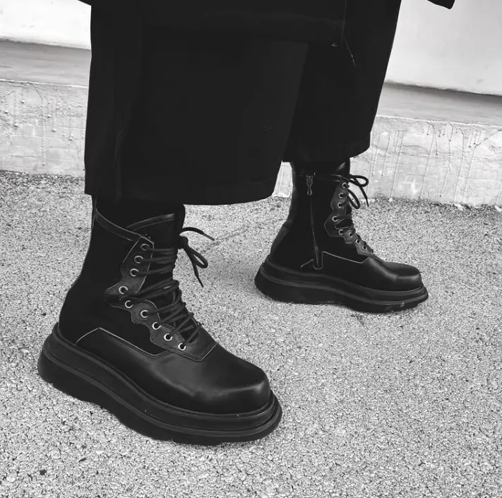 DORDO REJZO CHUNKY SOLE LEATHER BOOTS