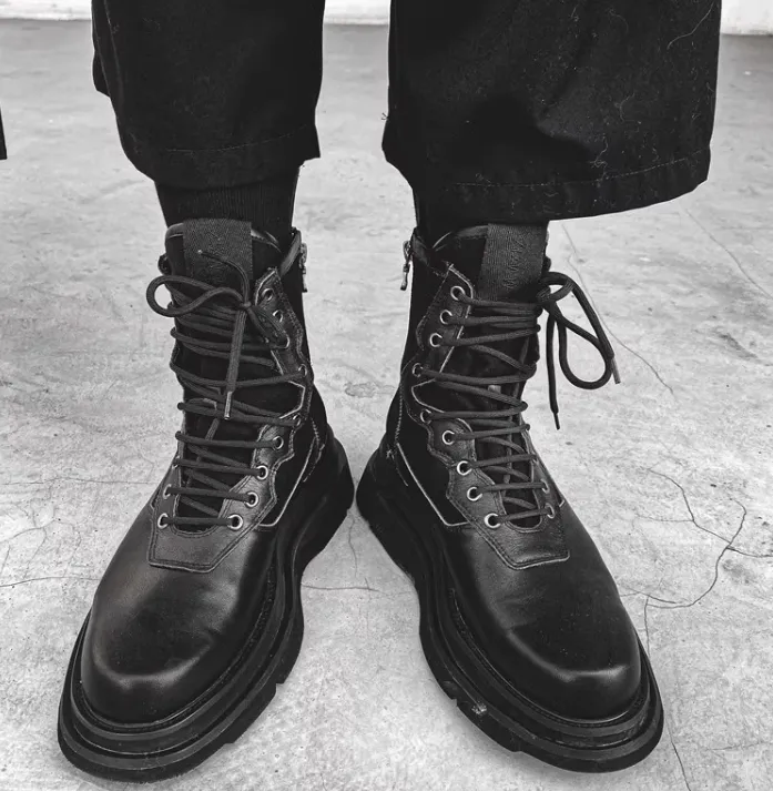 DORDO REJZO CHUNKY SOLE LEATHER BOOTS