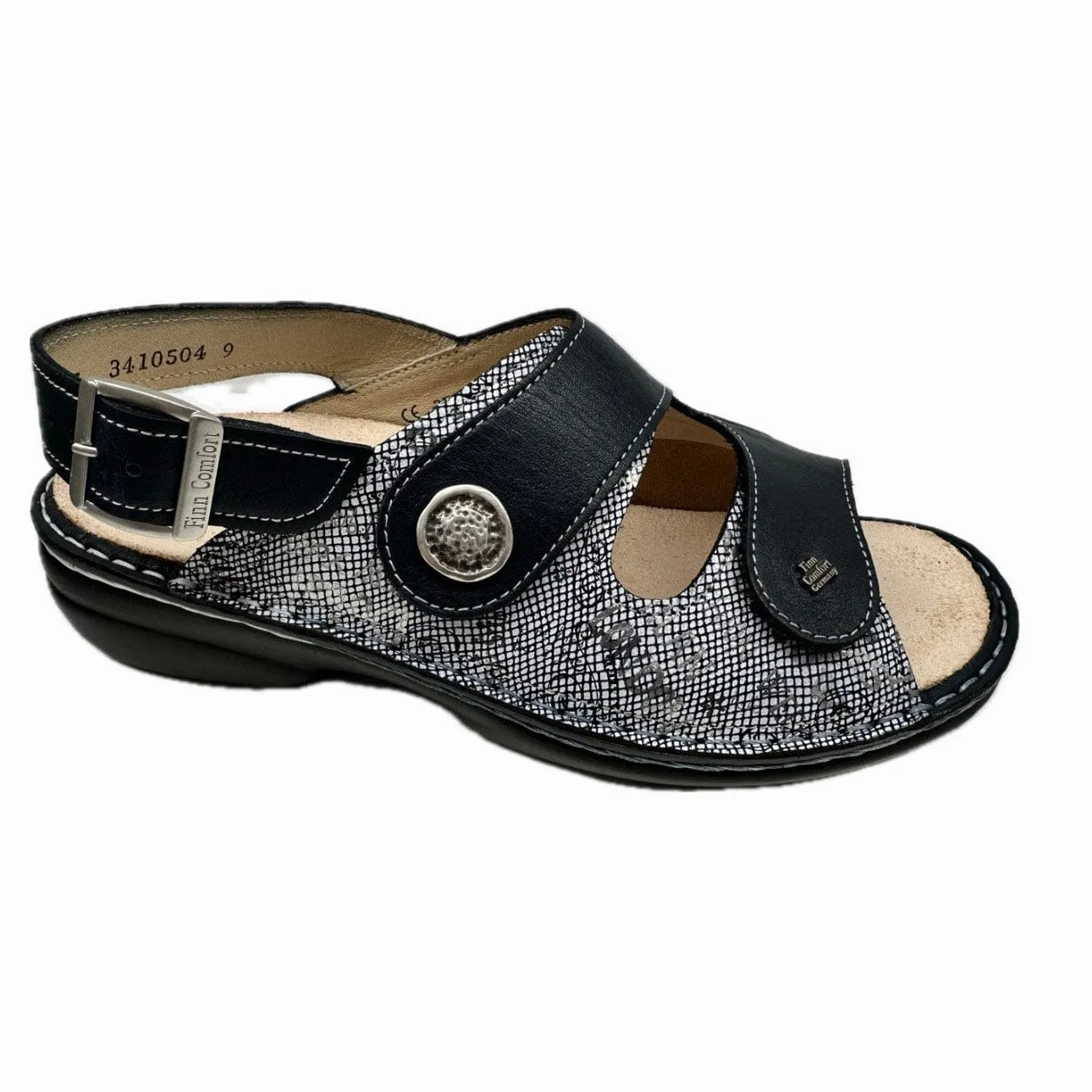 Finn Comfort Women's Isera Sandals- Atlantic Marine/ Words