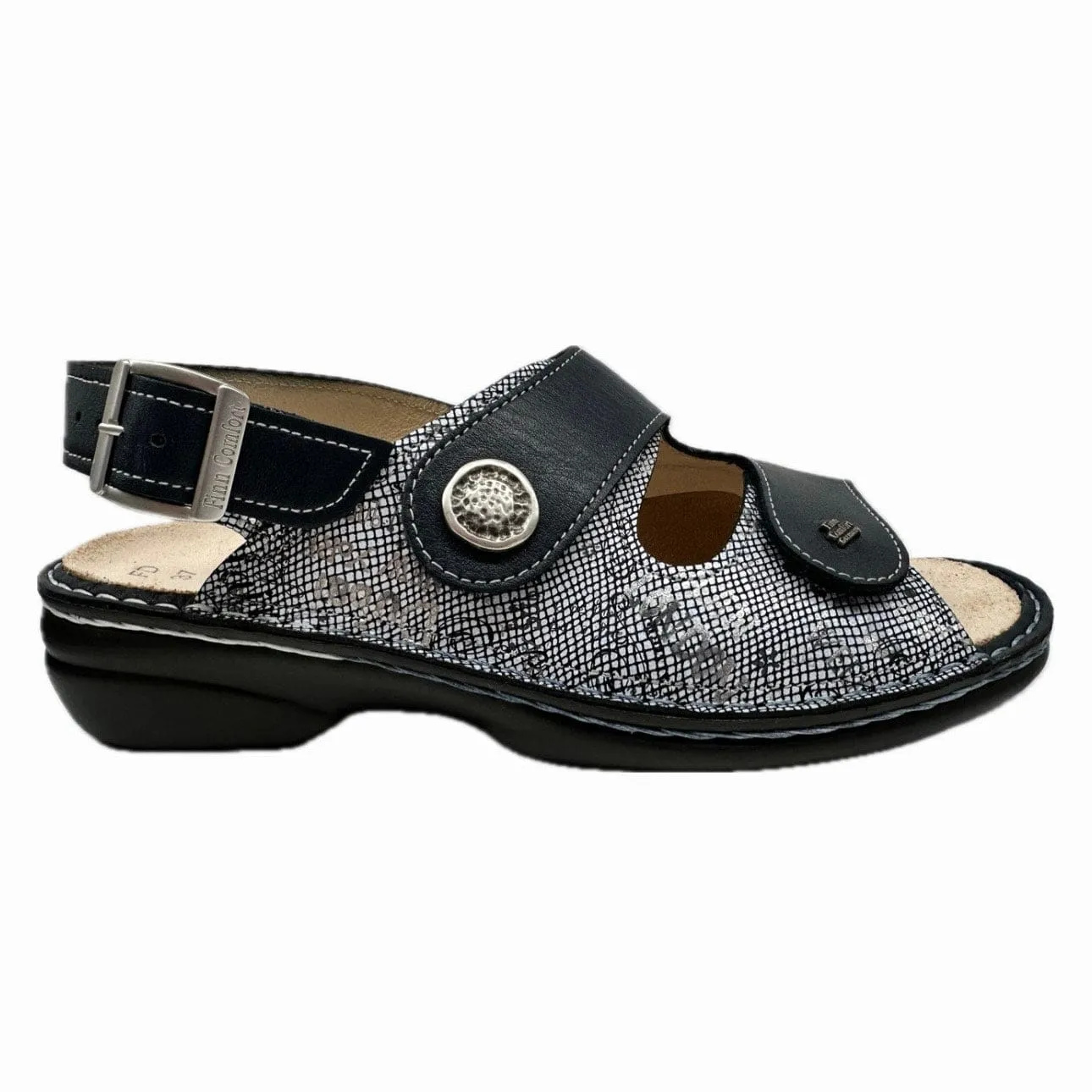 Finn Comfort Women's Isera Sandals- Atlantic Marine/ Words