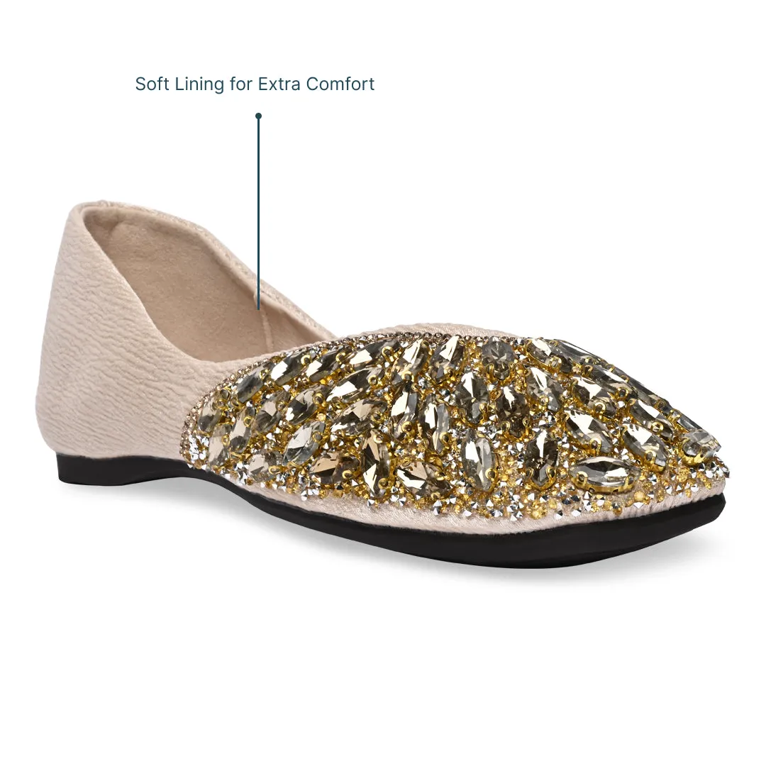 Gold Embellished Inde Ballerina