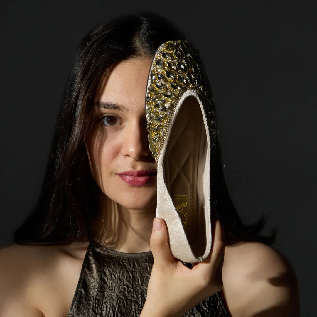 Gold Embellished Inde Ballerina