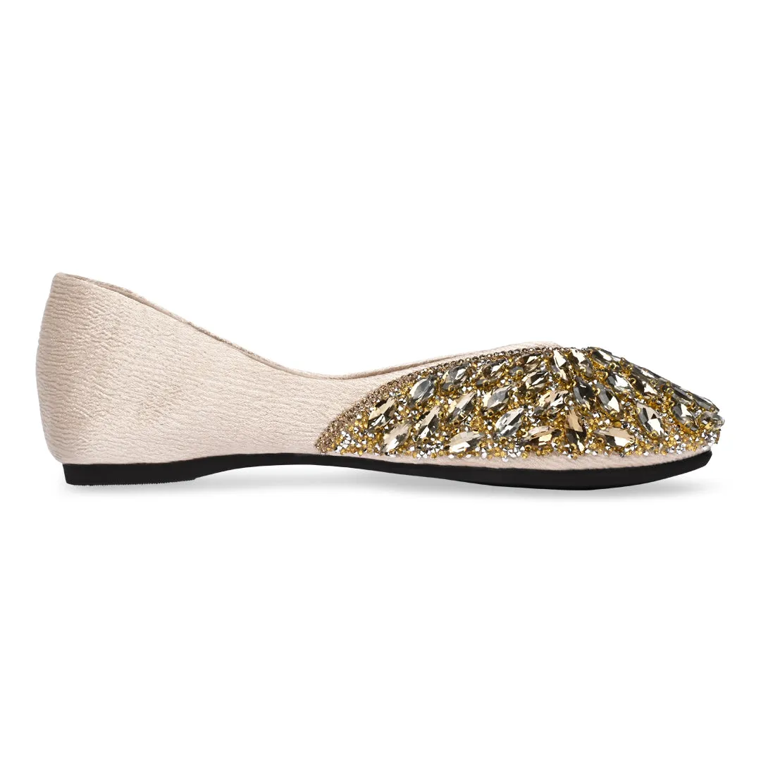 Gold Embellished Inde Ballerina
