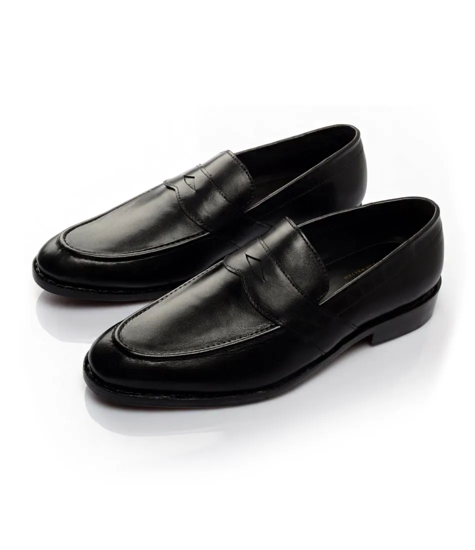 Goodyear Welted Penny Loafers - Black