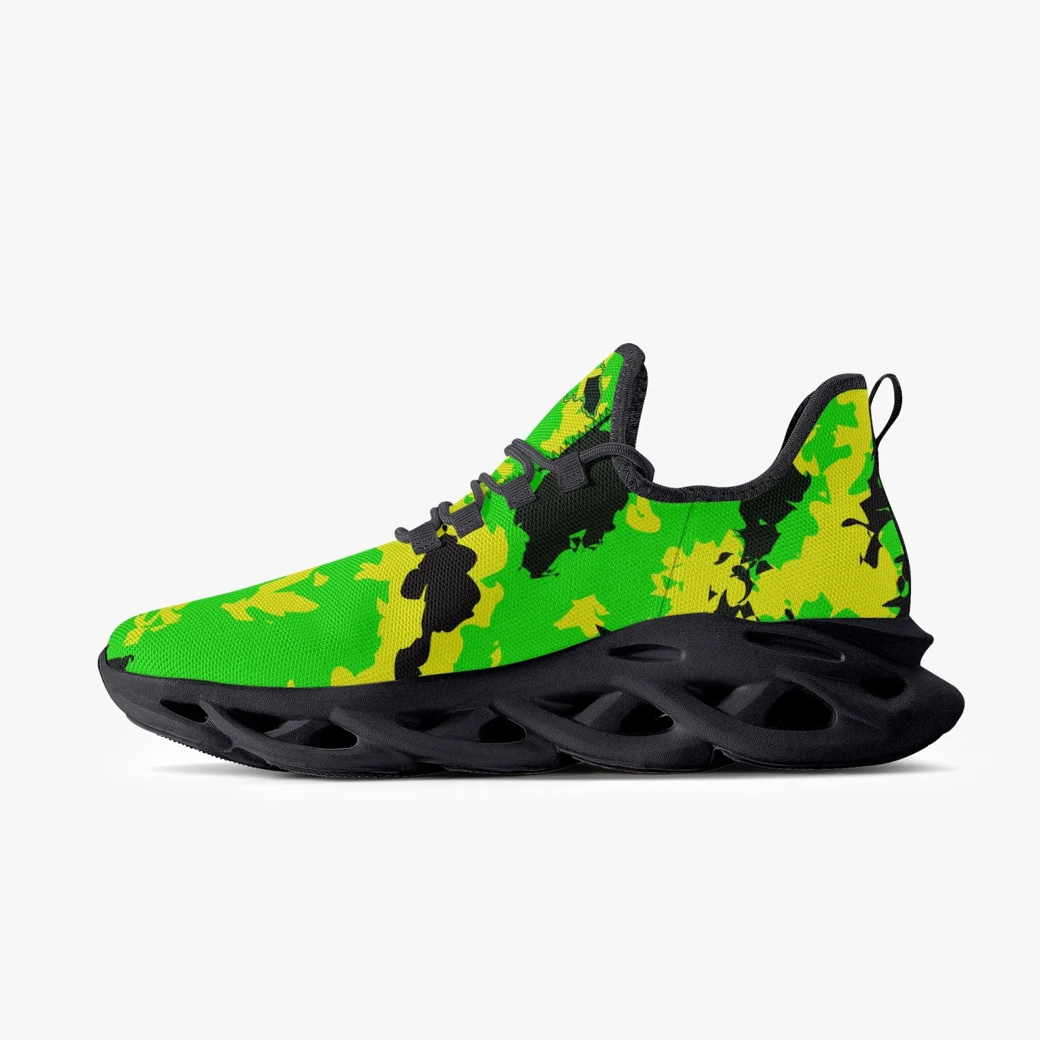 Jamaican Camo Bounce Mesh Knit Sneakers