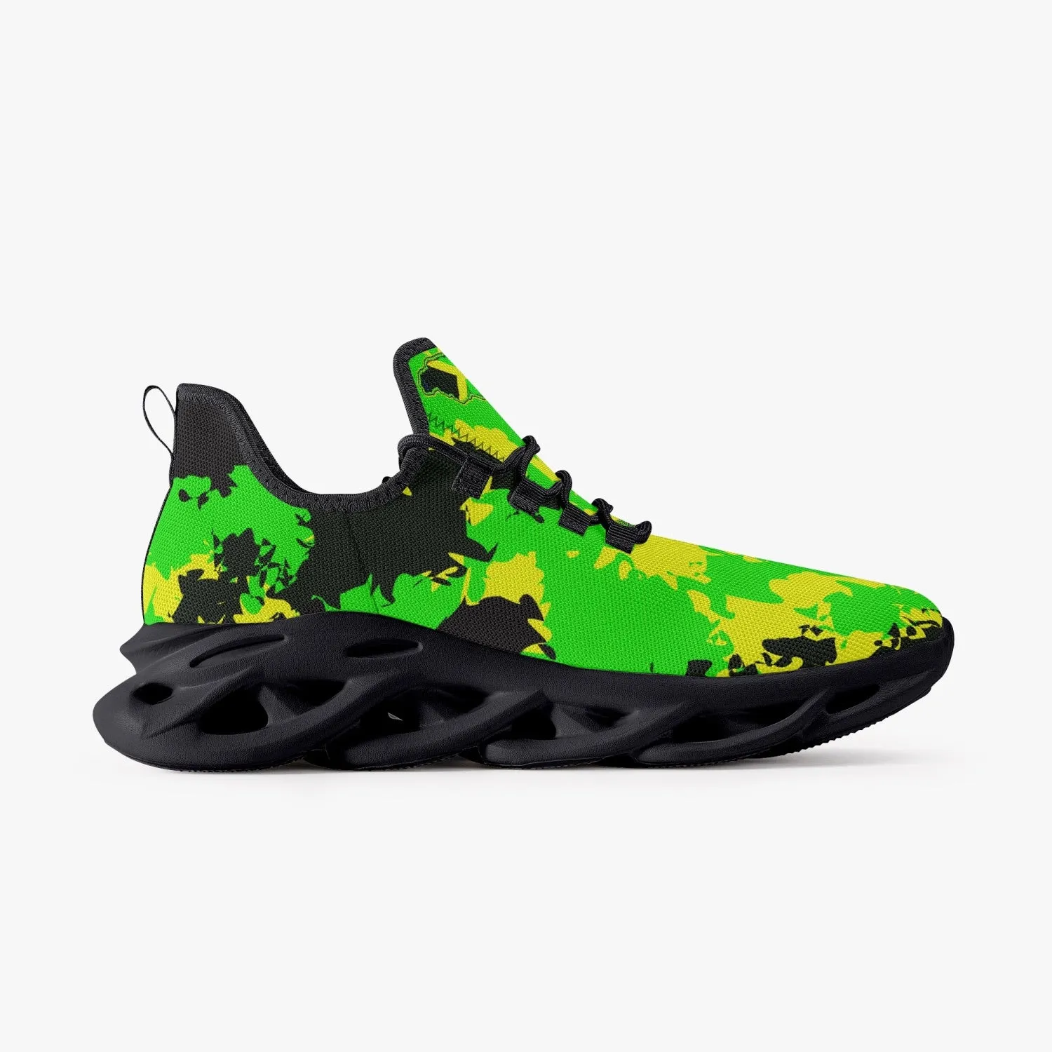 Jamaican Camo Bounce Mesh Knit Sneakers