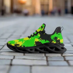 Jamaican Camo Bounce Mesh Knit Sneakers