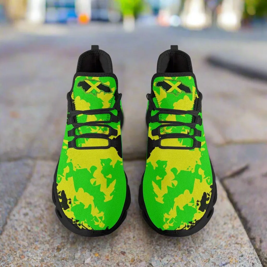 Jamaican Camo Bounce Mesh Knit Sneakers