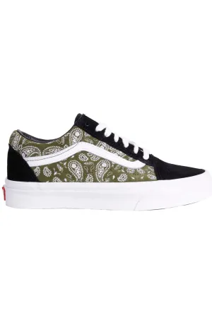 (Jmibko) Paisley Suede Old Skool Shoes   Black/Olive