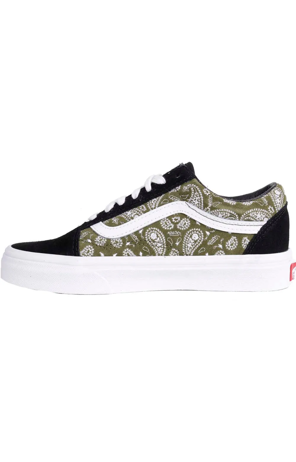 (Jmibko) Paisley Suede Old Skool Shoes   Black/Olive