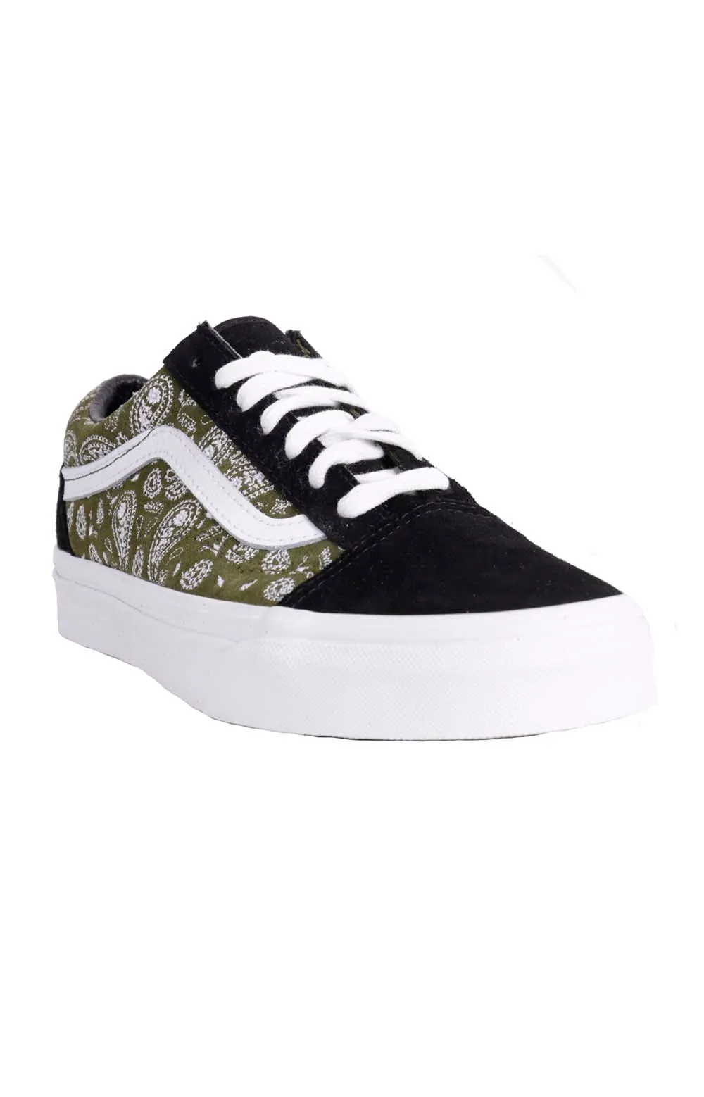 (Jmibko) Paisley Suede Old Skool Shoes   Black/Olive