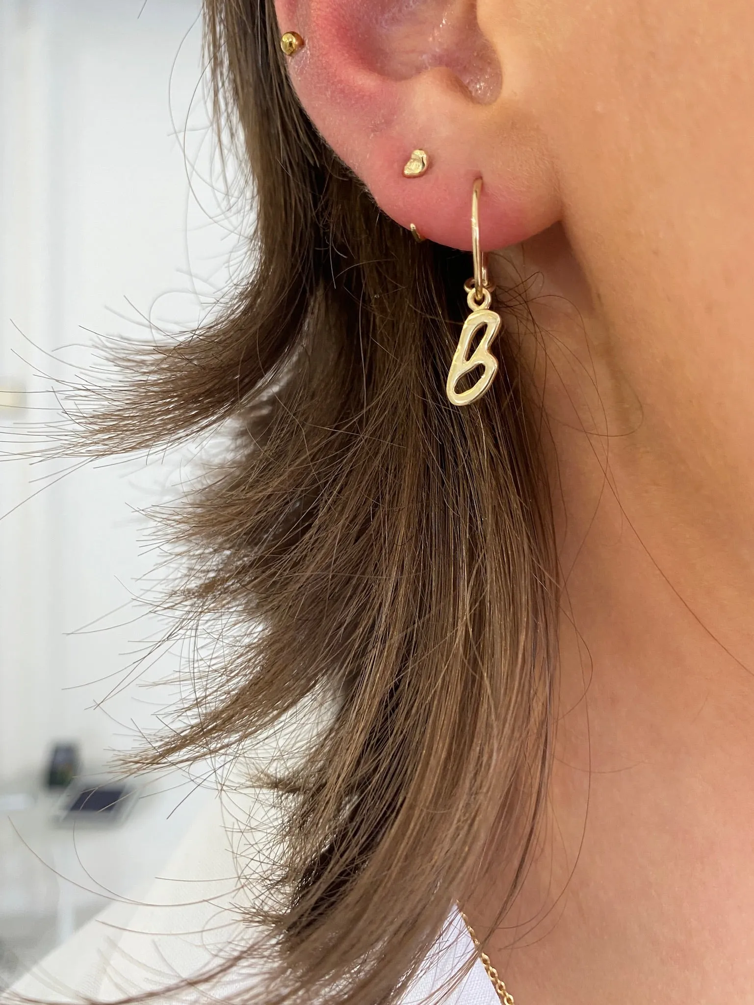 Letter Earring | Solid Gold