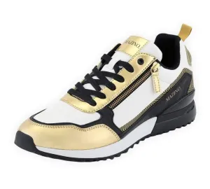 Mazino Spinel Zipper Jogger with Swirl Detail Gold Sneakers - Men