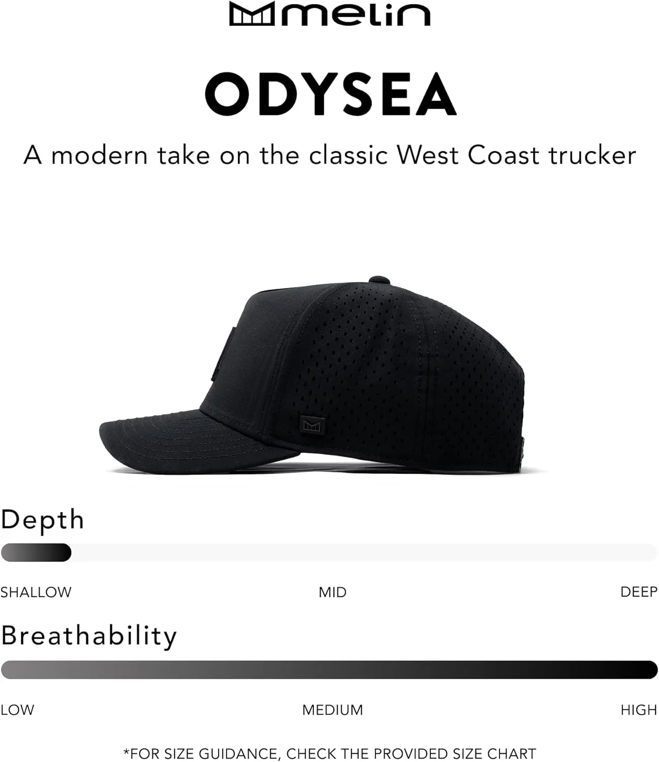 melin Odysea Brick Hydro, Snapback Hats, Water-Resistant Baseball Cap for Men & Women, Golf, Running, or Workout Hat