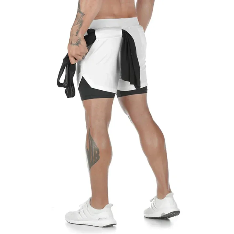 Men's 2-in-1 Running Shorts - Quick-Dry Gym, Workout, and Training Shorts for Jogging & Fitness