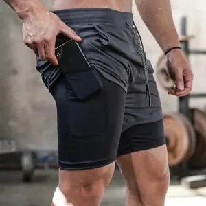 Men's 2-in-1 Running Shorts - Quick-Dry Gym, Workout, and Training Shorts for Jogging & Fitness