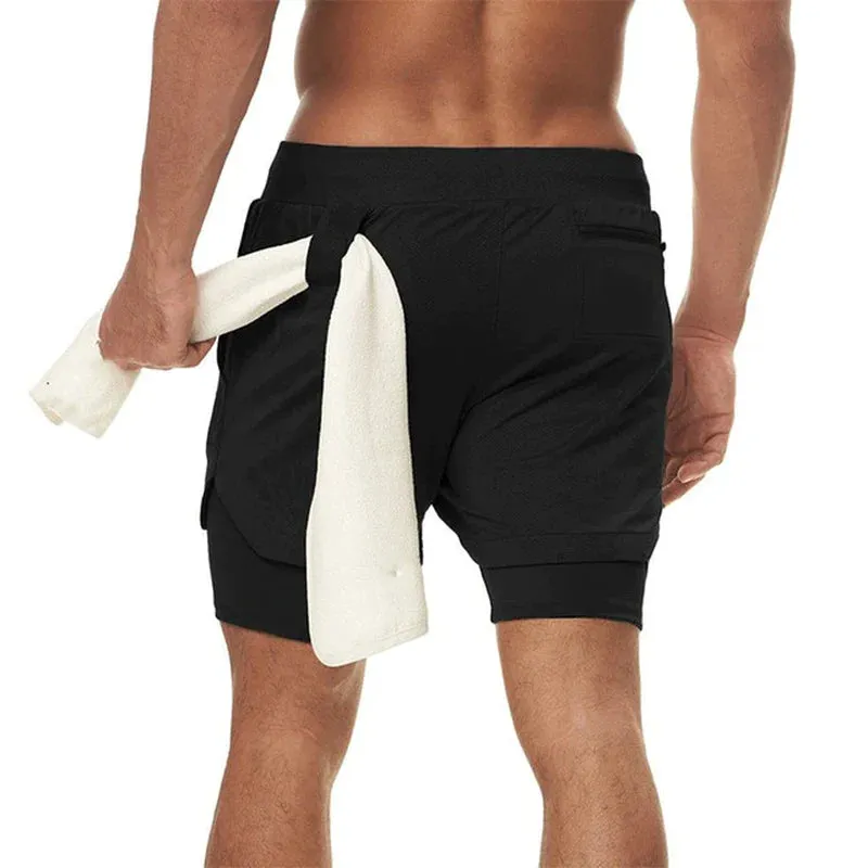 Men's 2-in-1 Running Shorts - Quick-Dry Gym, Workout, and Training Shorts for Jogging & Fitness
