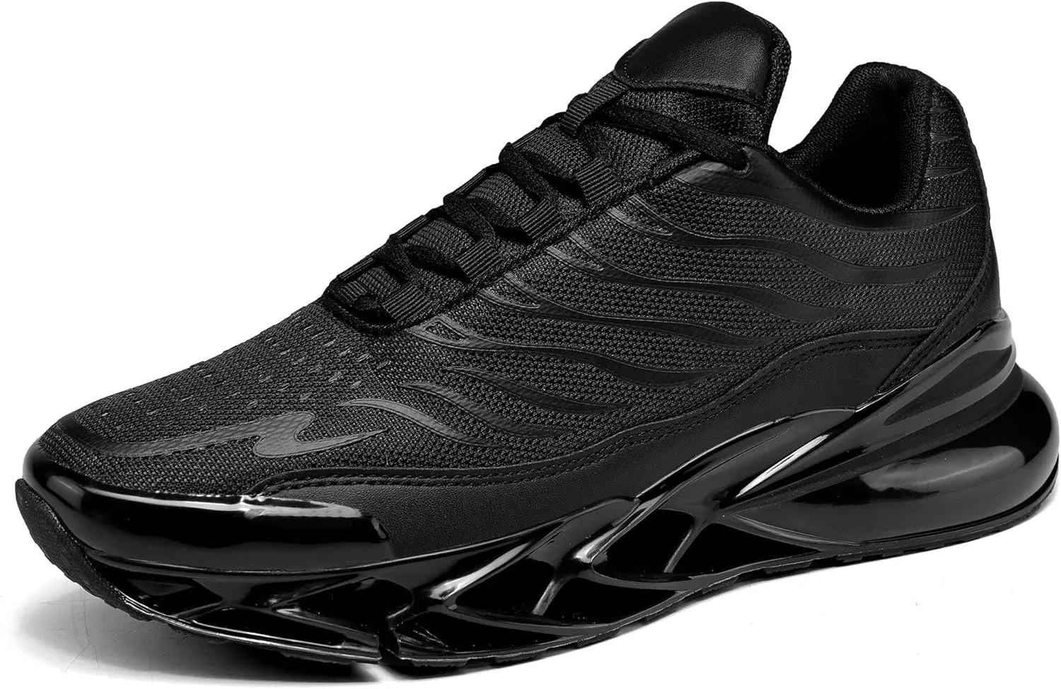 Mens Air Cushion Running Shoes Walking Blade Fashion Sneakers Lace Up Casual Comfortable Soft Sole Work Tennis Sport Athletic Trainers